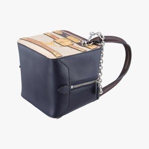 Square Navy x Beige x Yellow Monogram Trompe l'oeil FL2148