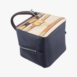 Square Navy x Beige x Yellow Monogram Trompe l'oeil FL2148