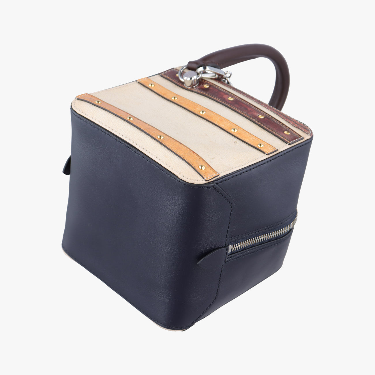Square Navy x Beige x Yellow Monogram Trompe l'oeil FL2148