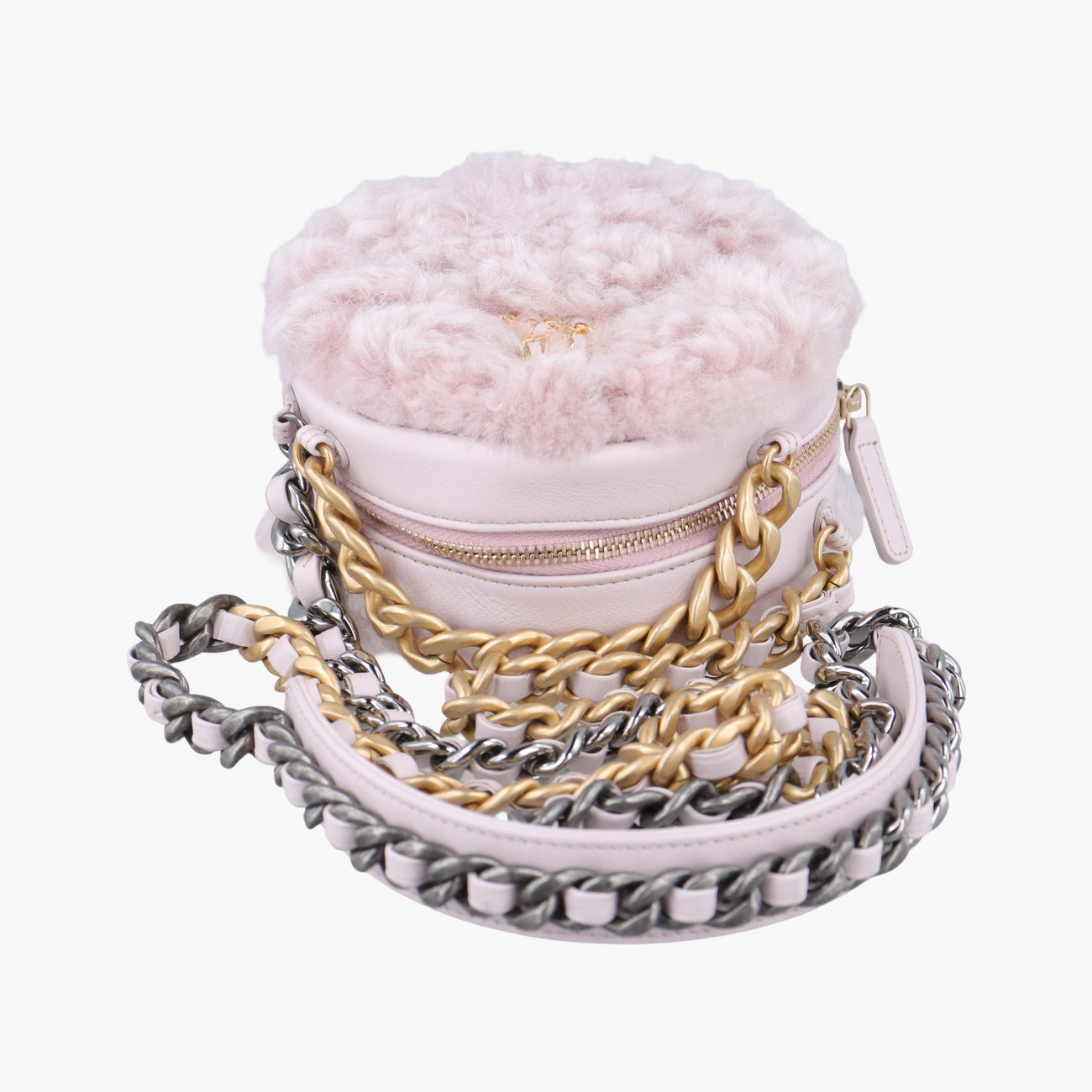 CHANEL 19 Round Pink Leather × wool 30235655