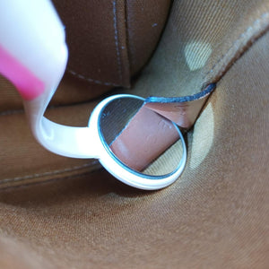 Triomphe Mini Besace White×brown PVC coated canvas F-CU-1291