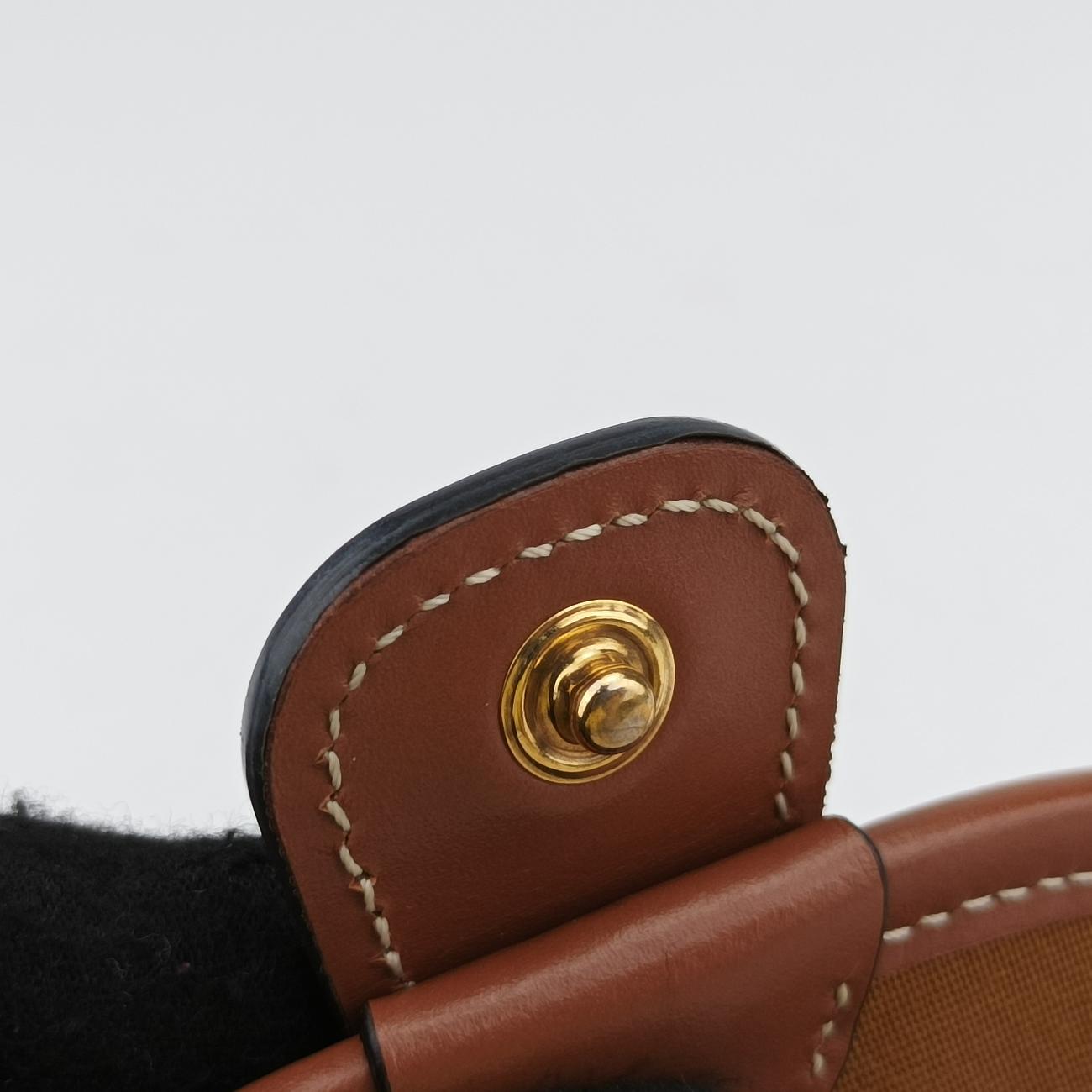 Triomphe Mini Besace White×brown PVC coated canvas F-CU-1291