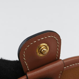 Triomphe Mini Besace White×brown PVC coated canvas F-CU-1291