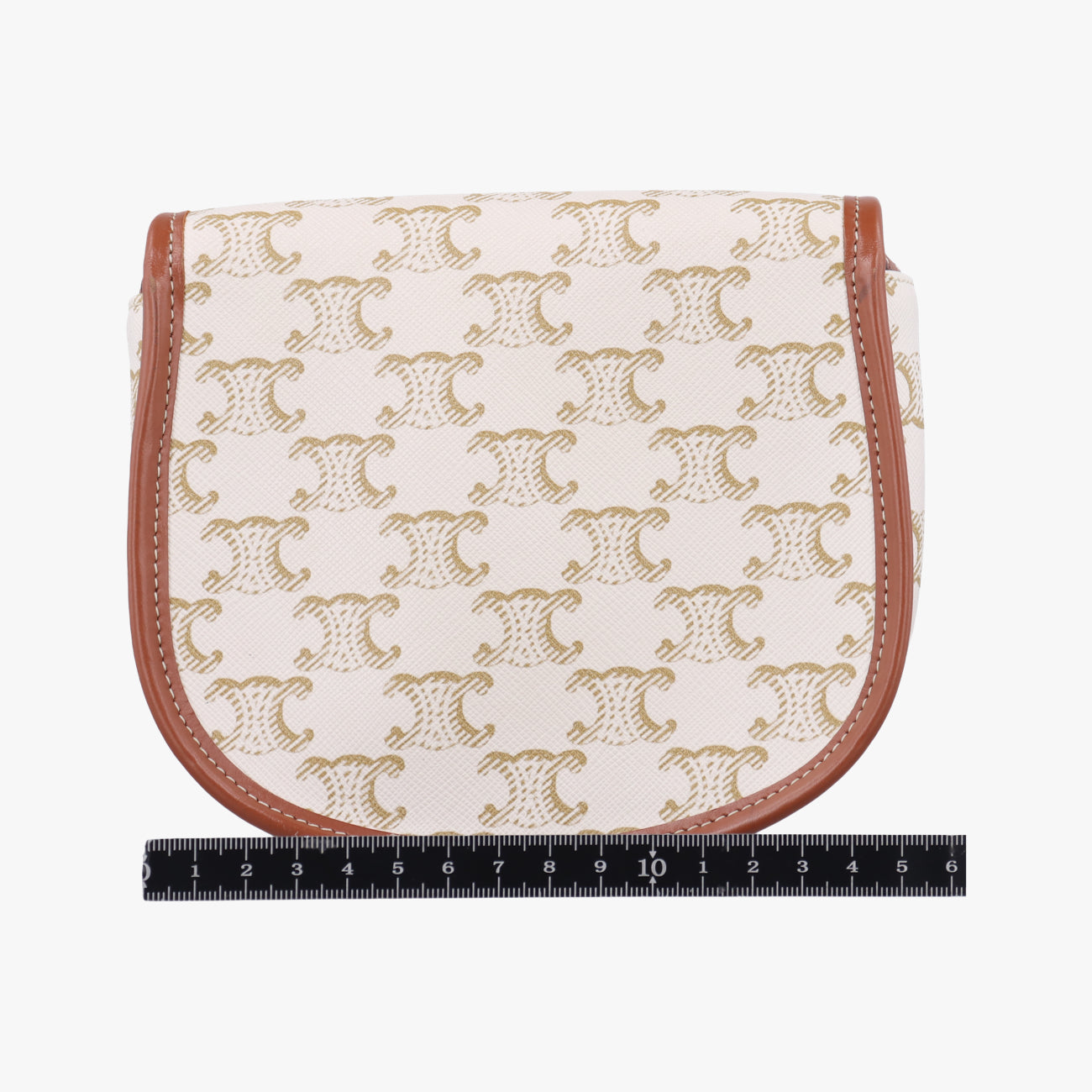 Triomphe Mini Besace White×brown PVC coated canvas F-CU-1291
