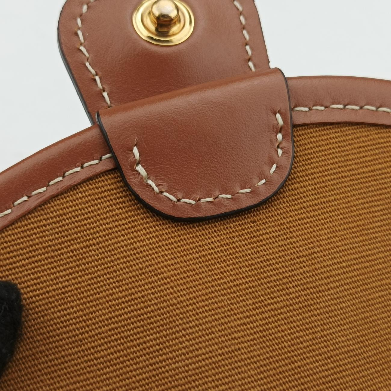 Triomphe Mini Besace White×brown PVC coated canvas F-CU-1291