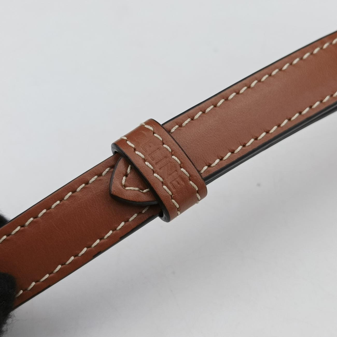 Triomphe Mini Besace White×brown PVC coated canvas F-CU-1291