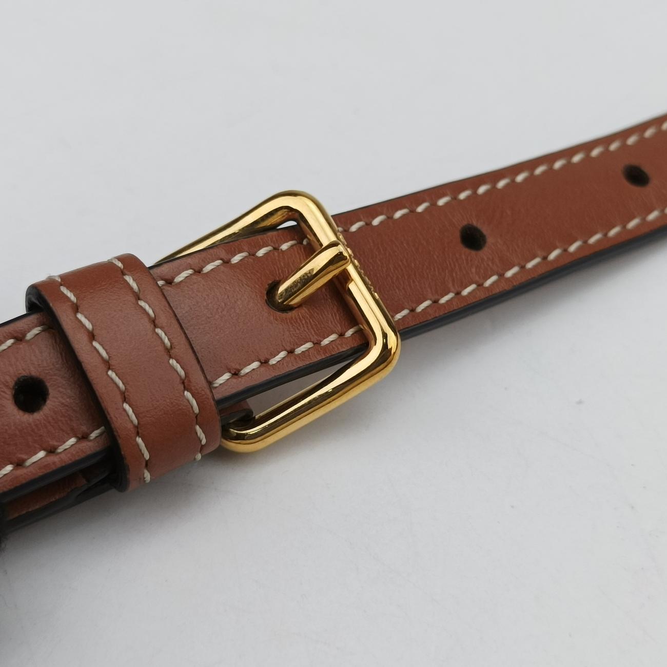 Triomphe Mini Besace White×brown PVC coated canvas F-CU-1291