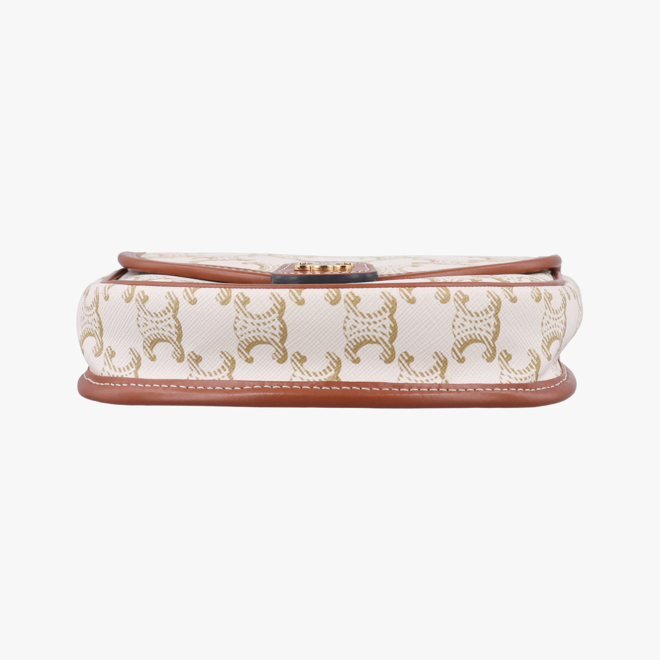 Triomphe Mini Besace White×brown PVC coated canvas F-CU-1291
