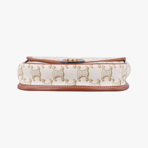 Triomphe Mini Besace White×brown PVC coated canvas F-CU-1291