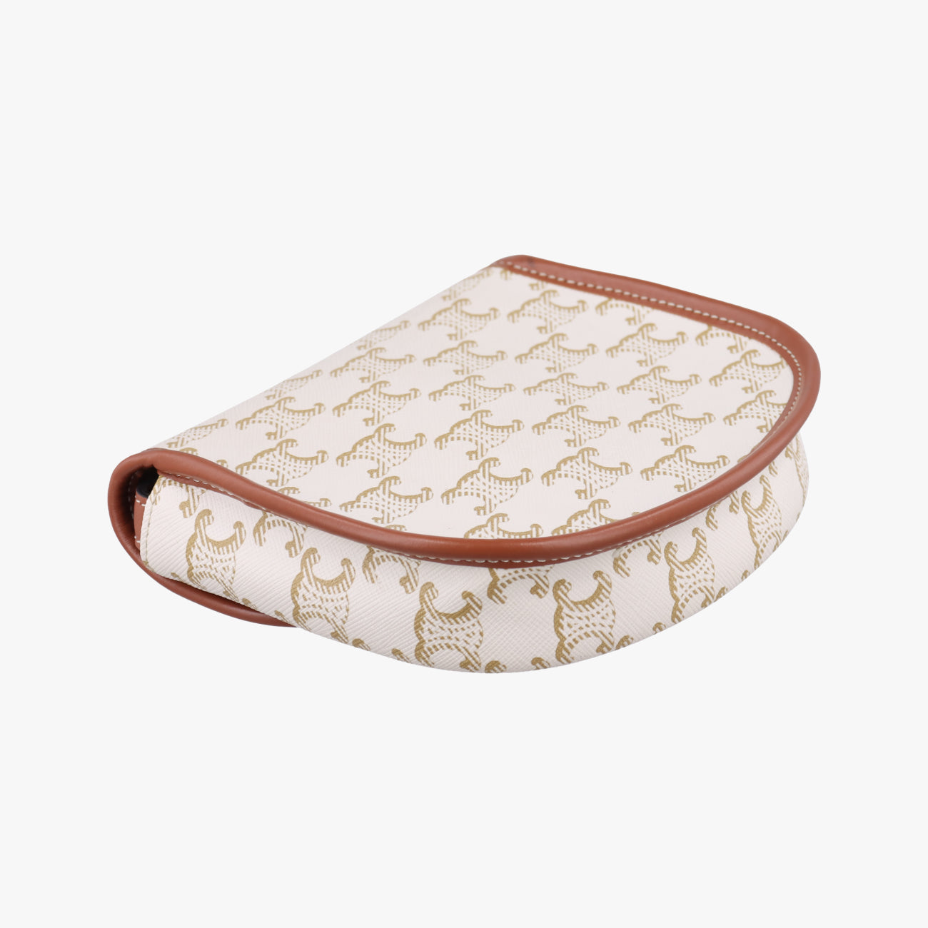 Triomphe Mini Besace White×brown PVC coated canvas F-CU-1291