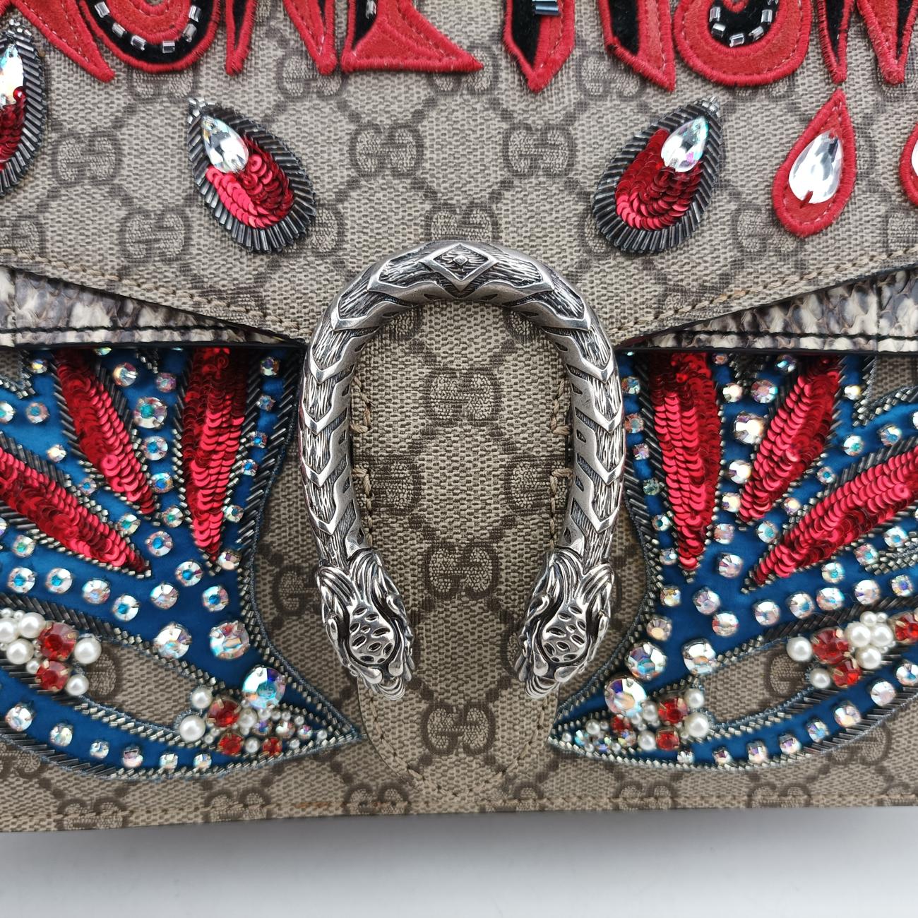Dionysus Beige×Multicolour PVC coated canvas x snakeskin H024772053