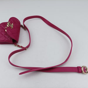 CC Waist Coin Purse Purple lambskin×fabric 29000495