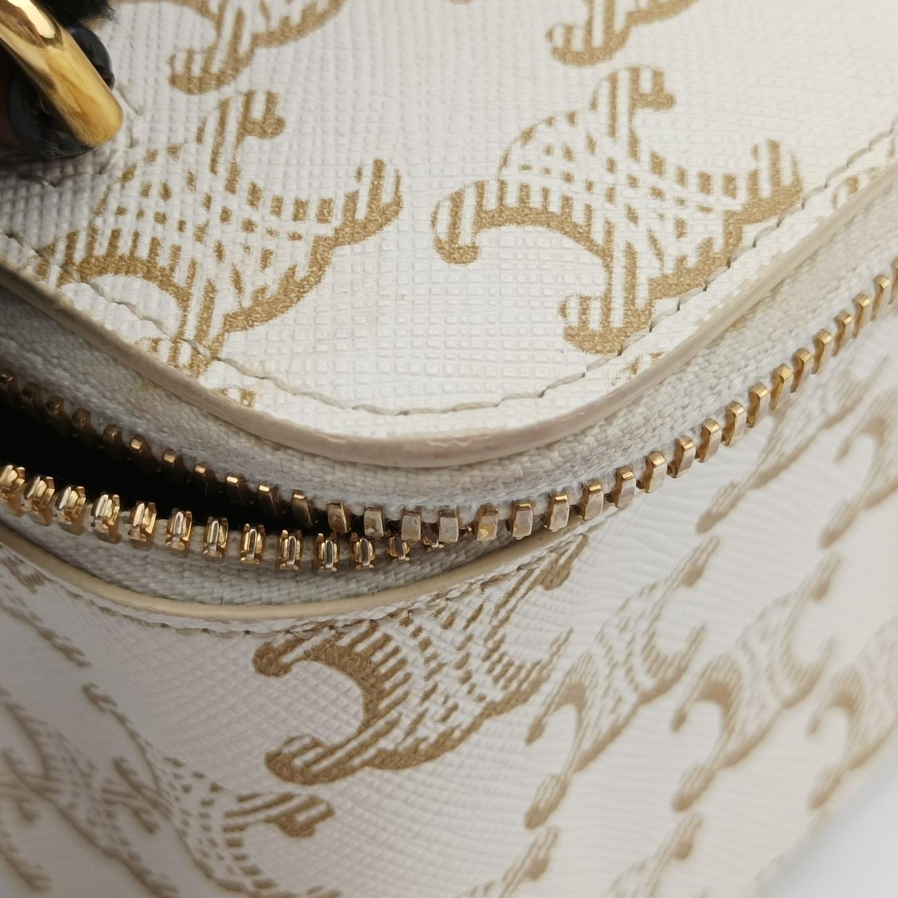 TRIOMPHE mini vanity case White PVC coated canvas  U-DS-0243 White PVC coated canvas U-DS-0243
