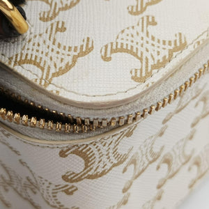 TRIOMPHE mini vanity case White PVC coated canvas  U-DS-0243 White PVC coated canvas U-DS-0243