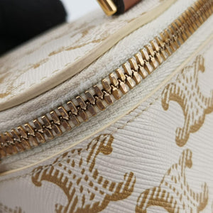 TRIOMPHE mini vanity case White PVC coated canvas  U-DS-0243 White PVC coated canvas U-DS-0243