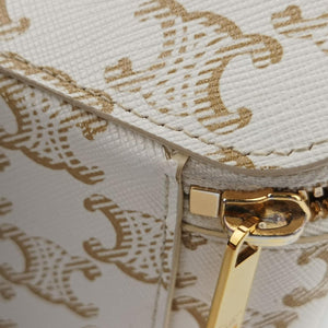 TRIOMPHE mini vanity case White PVC coated canvas  U-DS-0243 White PVC coated canvas U-DS-0243