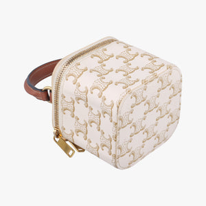 TRIOMPHE mini vanity case White PVC coated canvas  U-DS-0243 White PVC coated canvas U-DS-0243