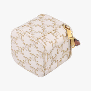 TRIOMPHE mini vanity case White PVC coated canvas  U-DS-0243 White PVC coated canvas U-DS-0243