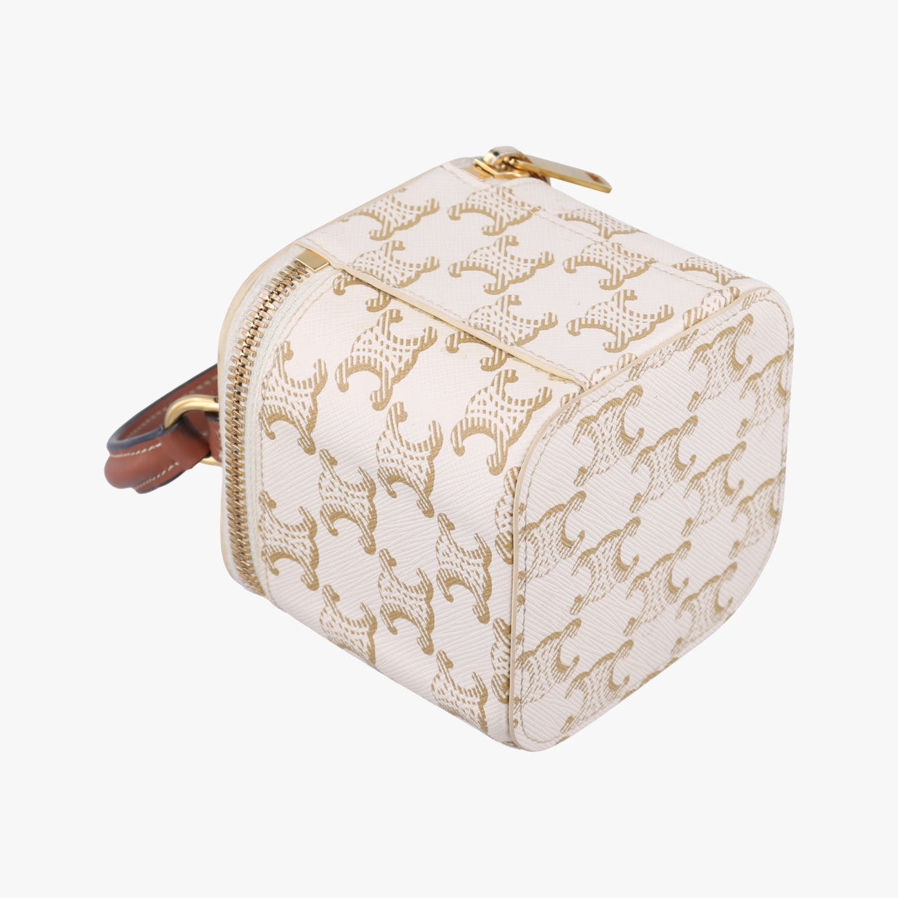 TRIOMPHE mini vanity case White PVC coated canvas  U-DS-0243 White PVC coated canvas U-DS-0243