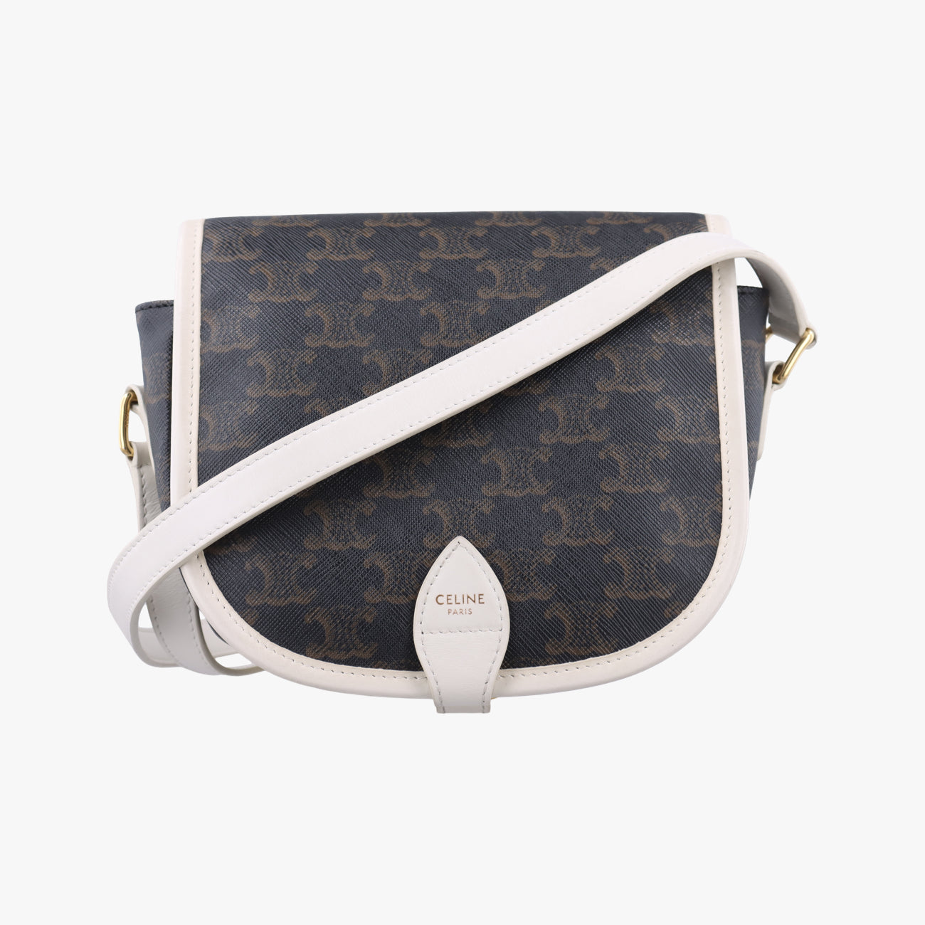 FOLCO Triomphe Brown×white PVC coated canvas U-GM-0240