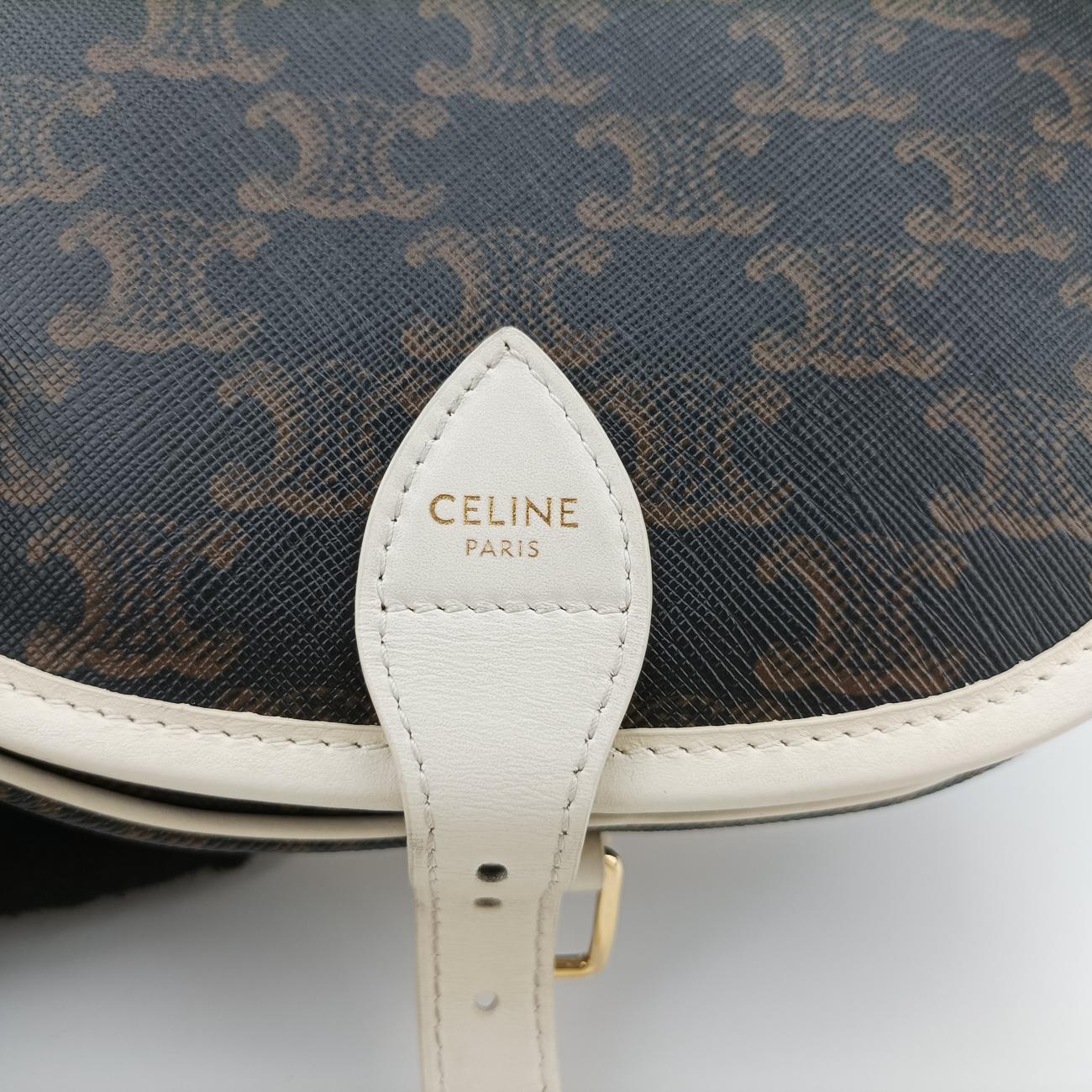 FOLCO Triomphe Brown×white PVC coated canvas U-GM-0240