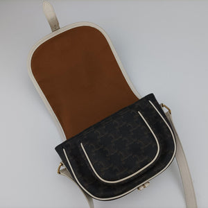 FOLCO Triomphe Brown×white PVC coated canvas U-GM-0240