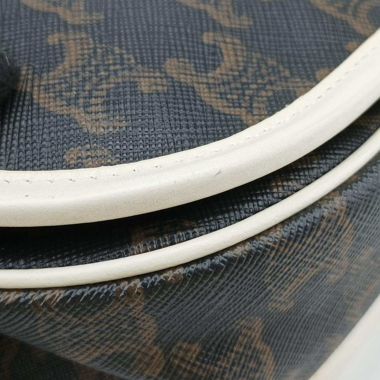 FOLCO Triomphe Brown×white PVC coated canvas U-GM-0240