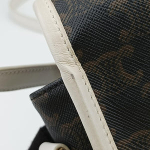 FOLCO Triomphe Brown×white PVC coated canvas U-GM-0240