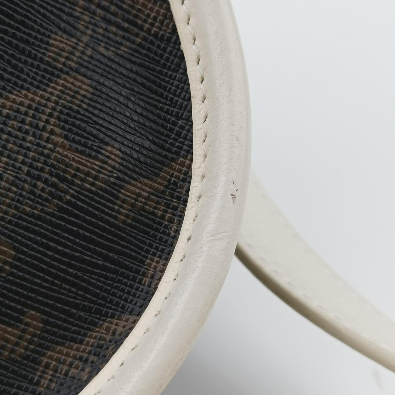 FOLCO Triomphe Brown×white PVC coated canvas U-GM-0240