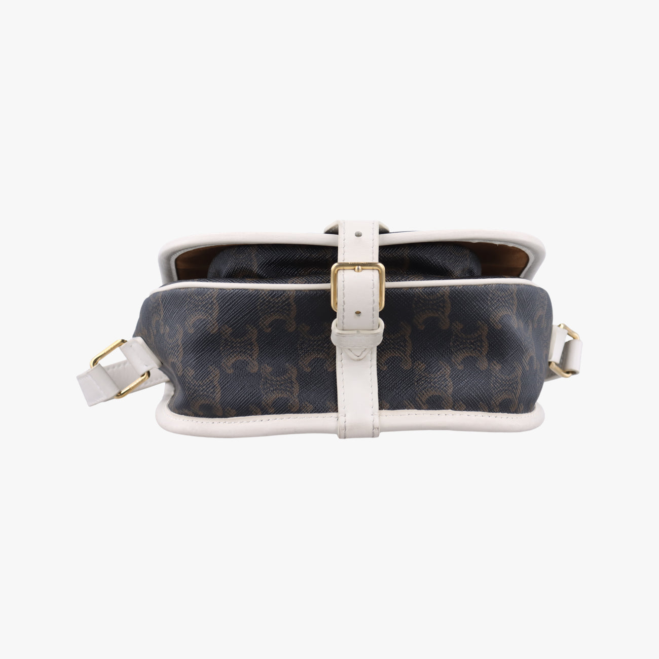 FOLCO Triomphe Brown×white PVC coated canvas U-GM-0240