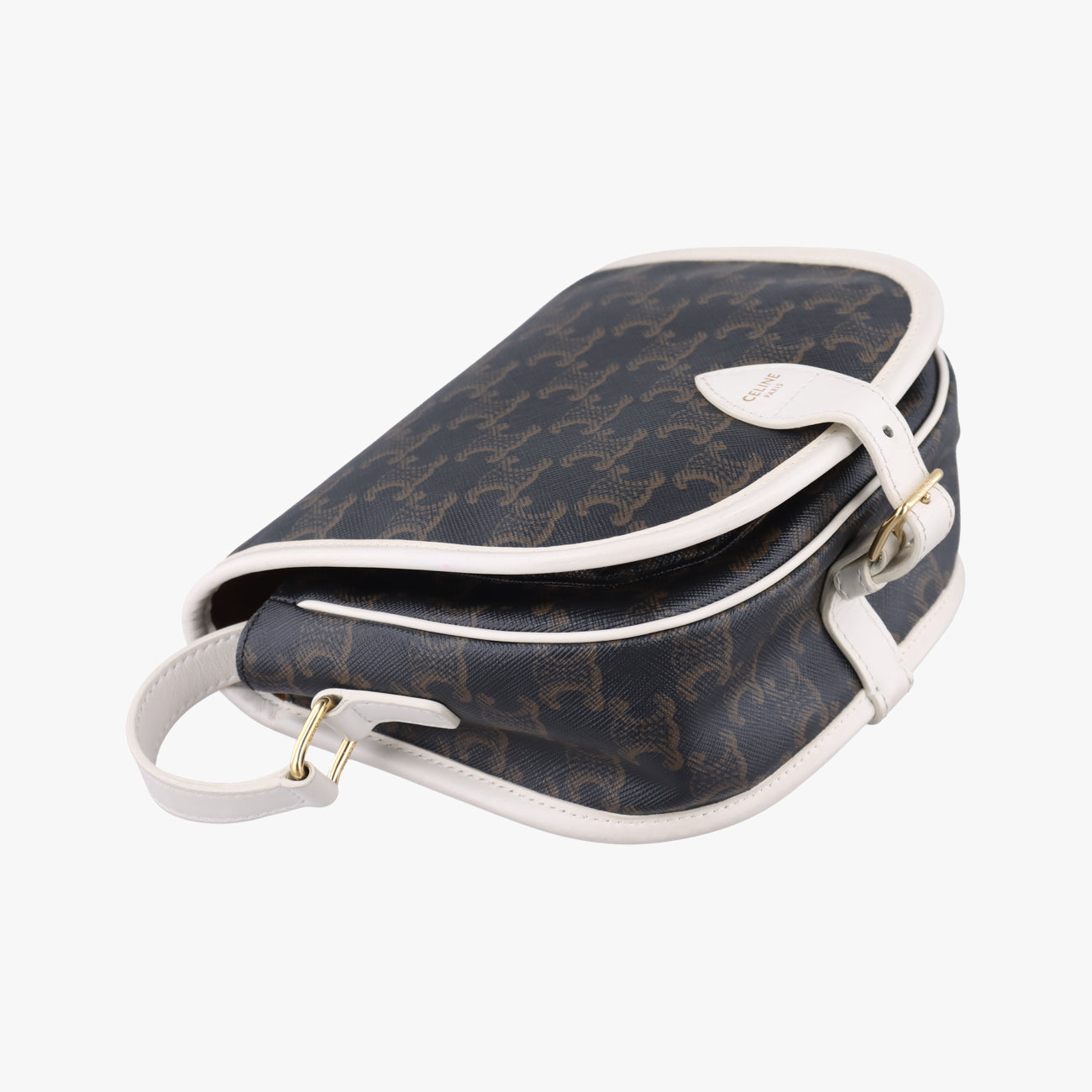 FOLCO Triomphe Brown×white PVC coated canvas U-GM-0240