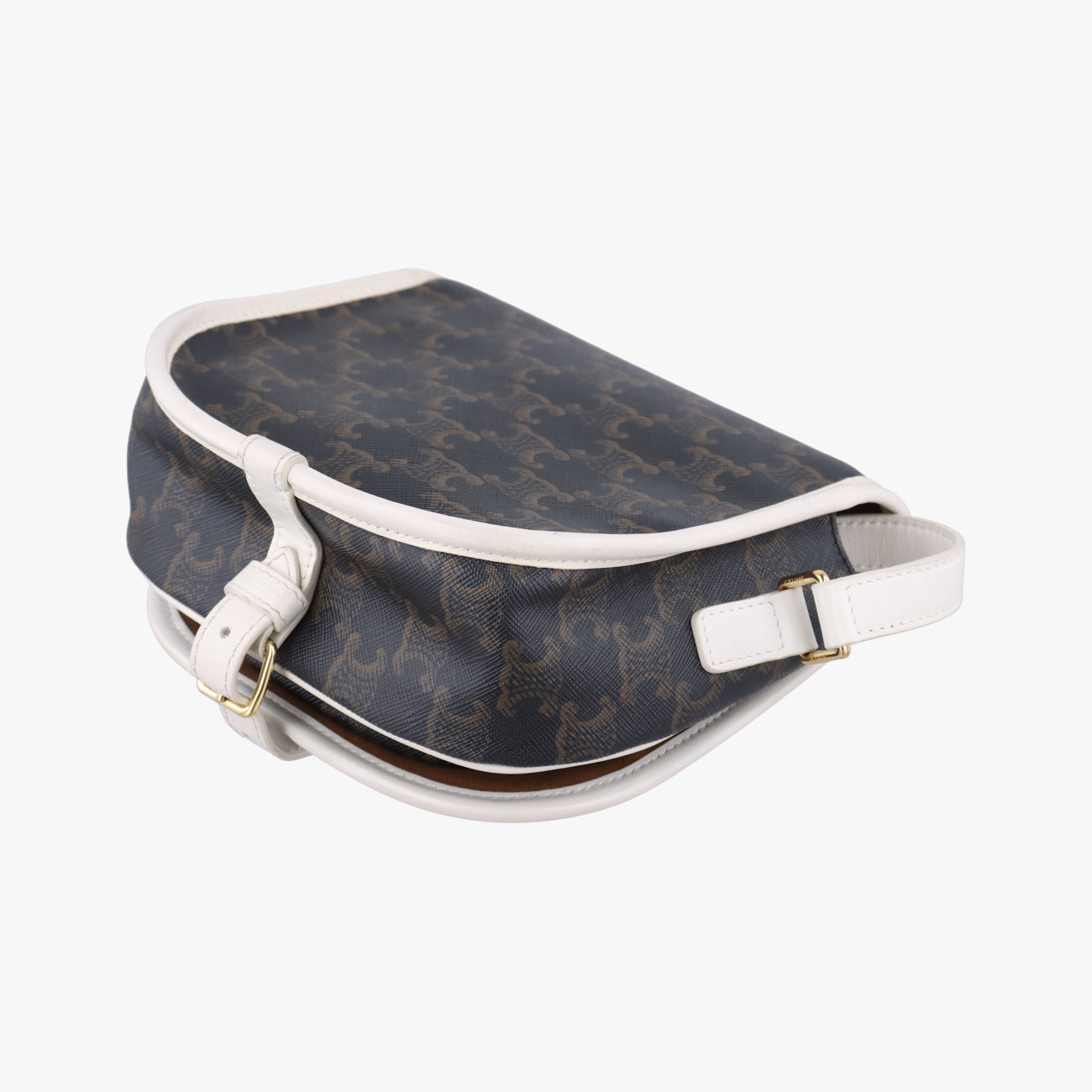 FOLCO Triomphe Brown×white PVC coated canvas U-GM-0240
