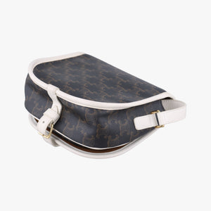 FOLCO Triomphe Brown×white PVC coated canvas U-GM-0240