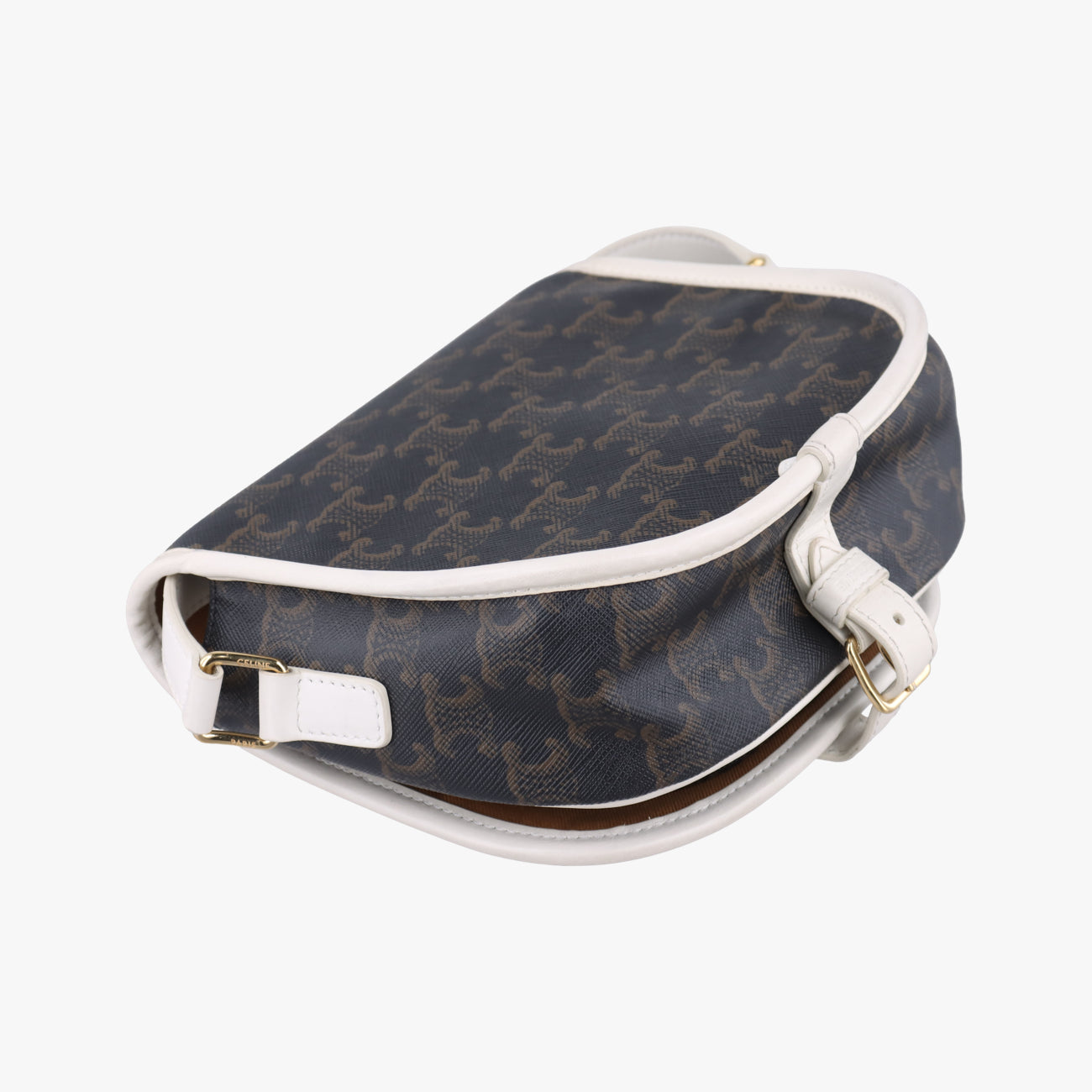 FOLCO Triomphe Brown×white PVC coated canvas U-GM-0240