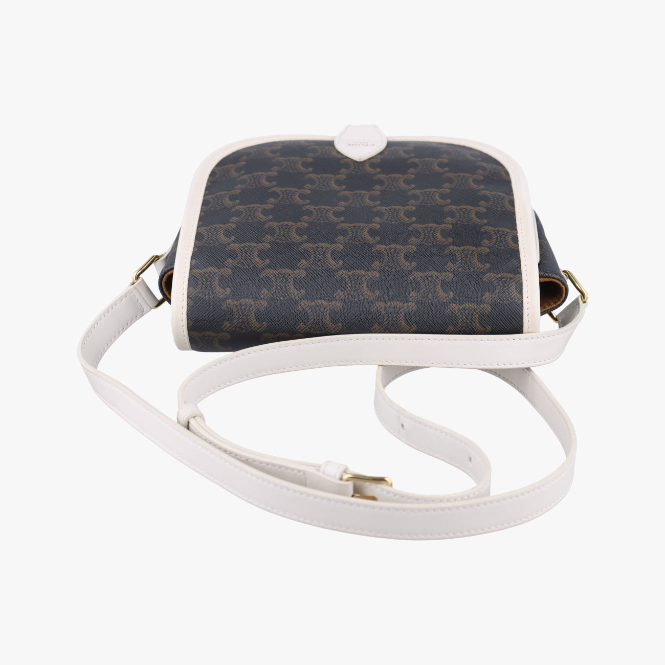 FOLCO Triomphe Brown×white PVC coated canvas U-GM-0240