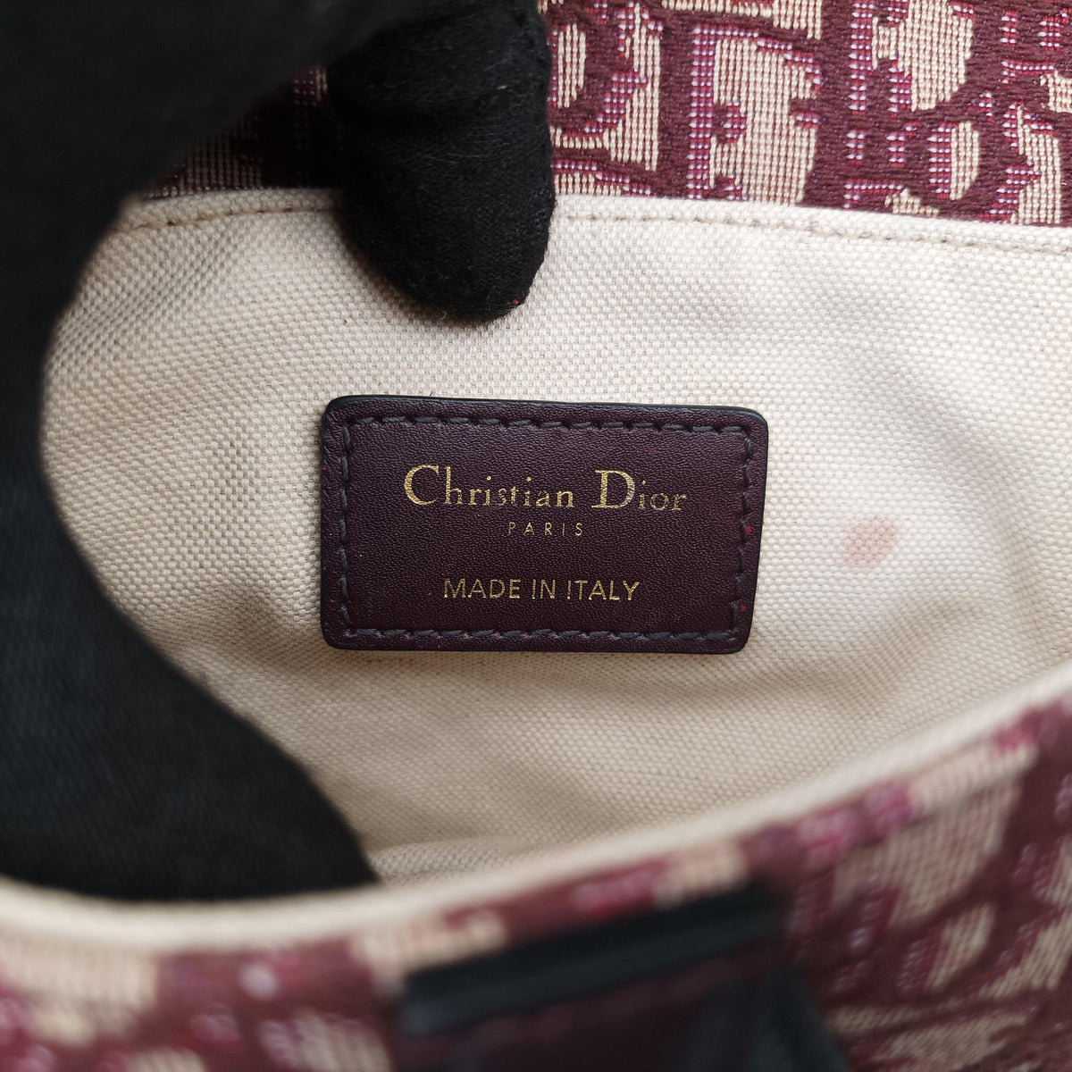 Pre-owned Christian Dior Saddle Red Jacquard × Leather  shoulderbag | stylenewstar