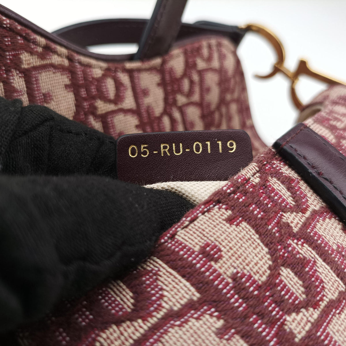 Pre-owned Christian Dior Saddle Red Jacquard × Leather  shoulderbag | stylenewstar
