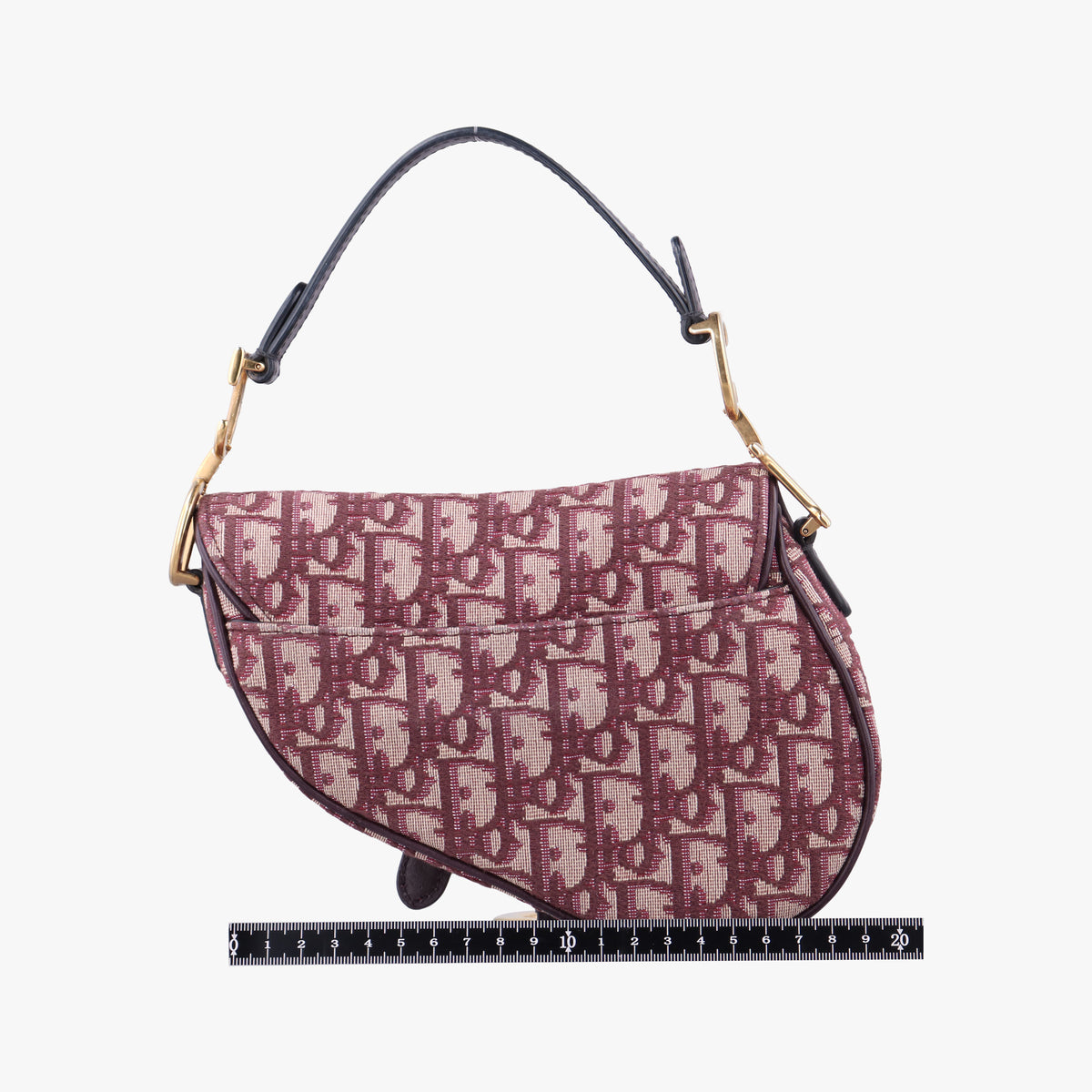 Pre-owned Christian Dior Saddle Red Jacquard × Leather  shoulderbag | stylenewstar