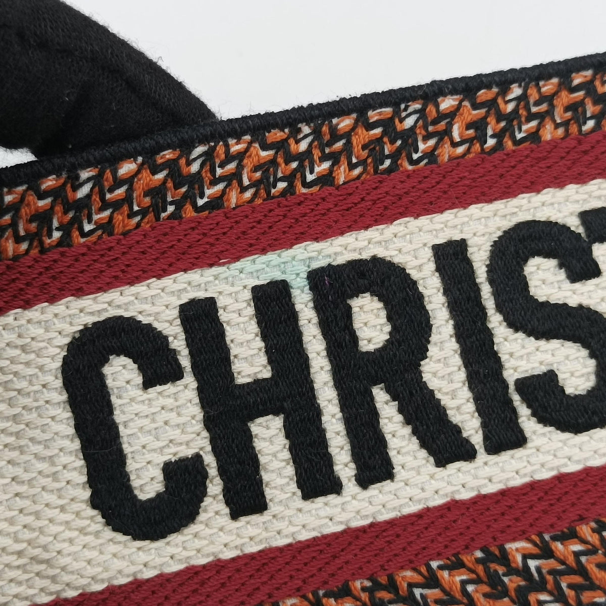 Pre-owned Christian Dior Saddle Red Jacquard × Leather  shoulderbag | stylenewstar