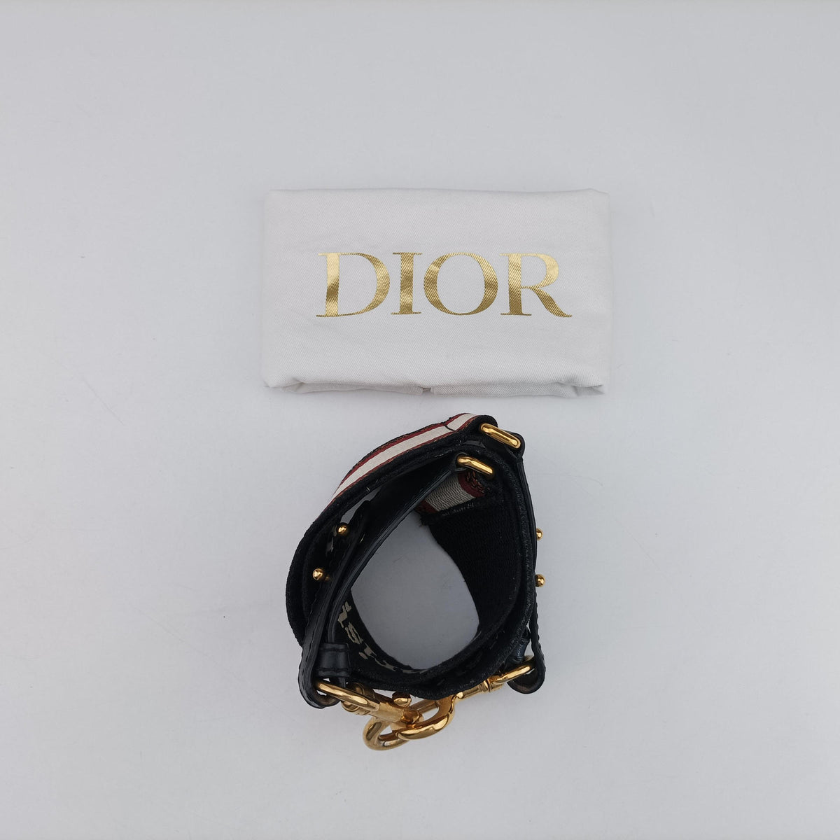 Pre-owned Christian Dior Saddle Red Jacquard × Leather  shoulderbag | stylenewstar