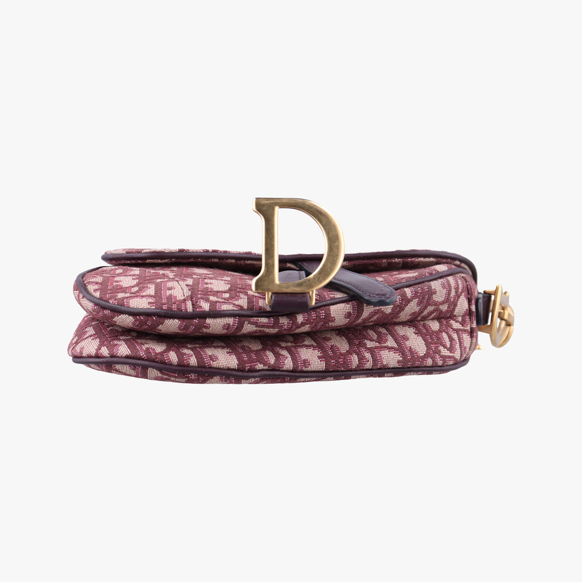 Pre-owned Christian Dior Saddle Red Jacquard × Leather  shoulderbag | stylenewstar
