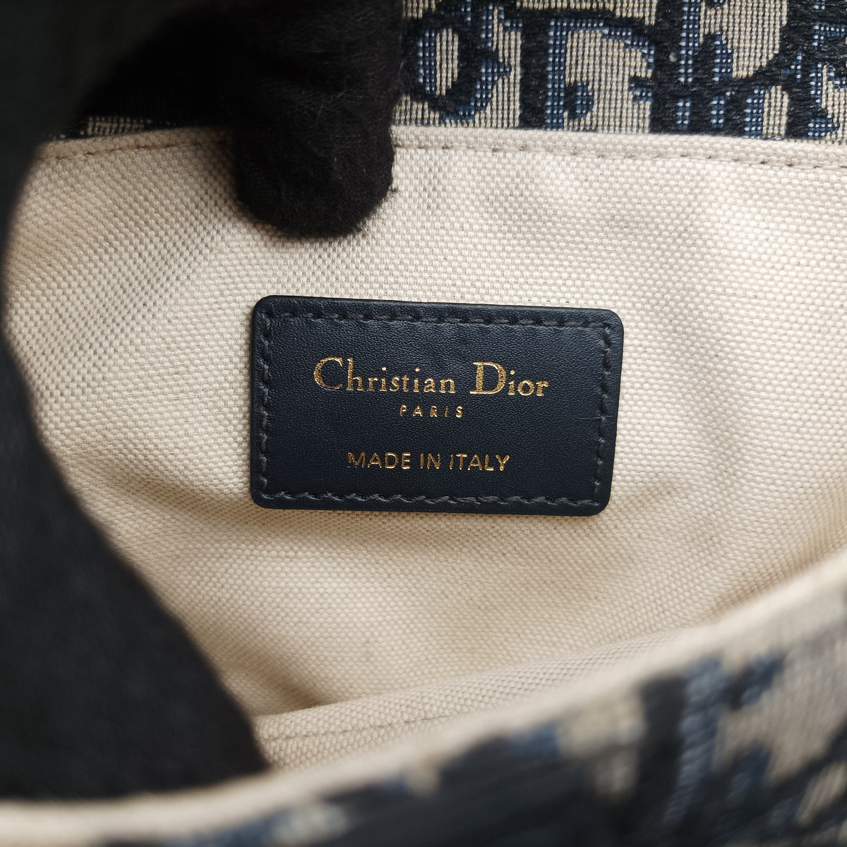 Secondhand Christian Dior Saddle Navy Jacquard×Leather  handbag | stylenewstar