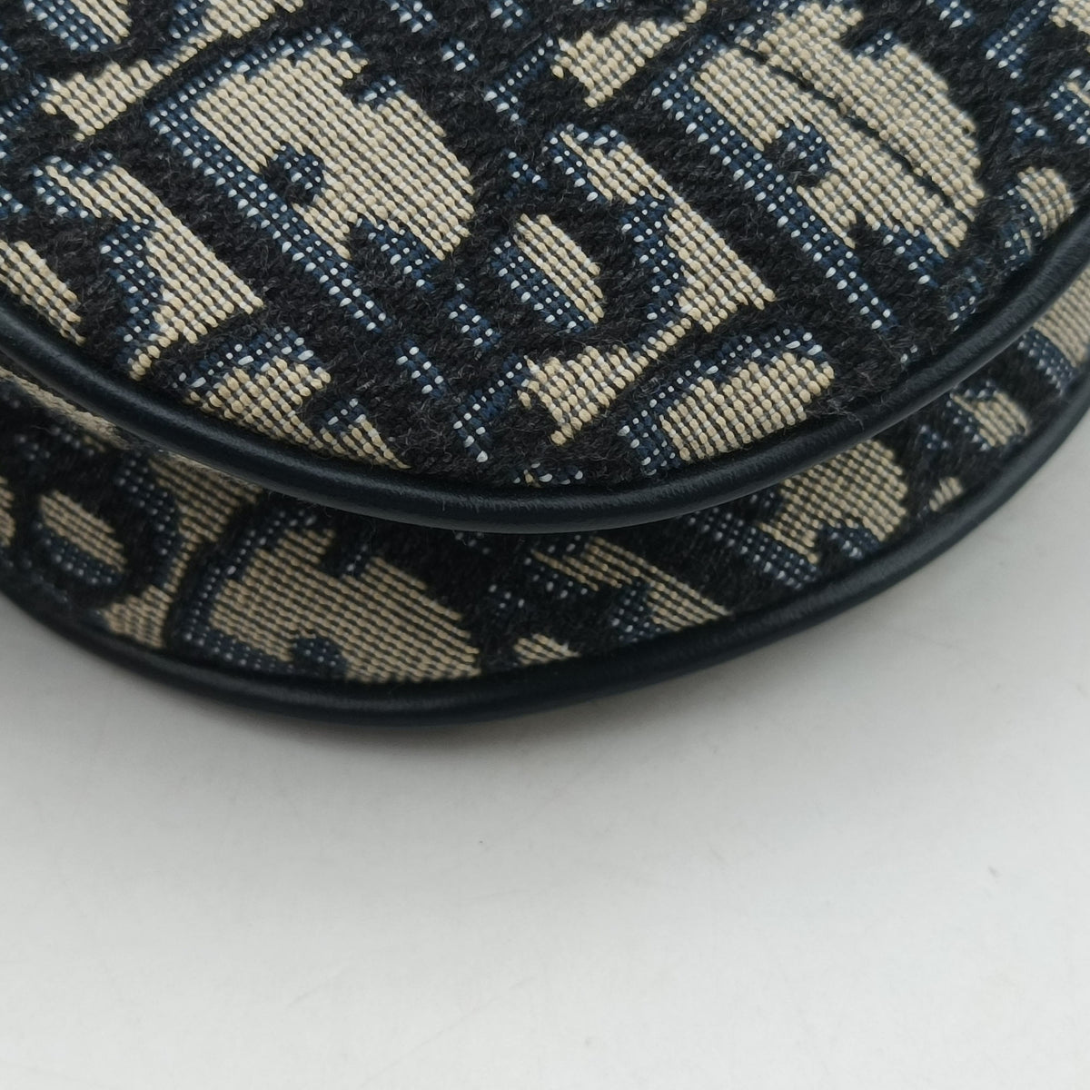 Secondhand Christian Dior Saddle Navy Jacquard×Leather  handbag | stylenewstar