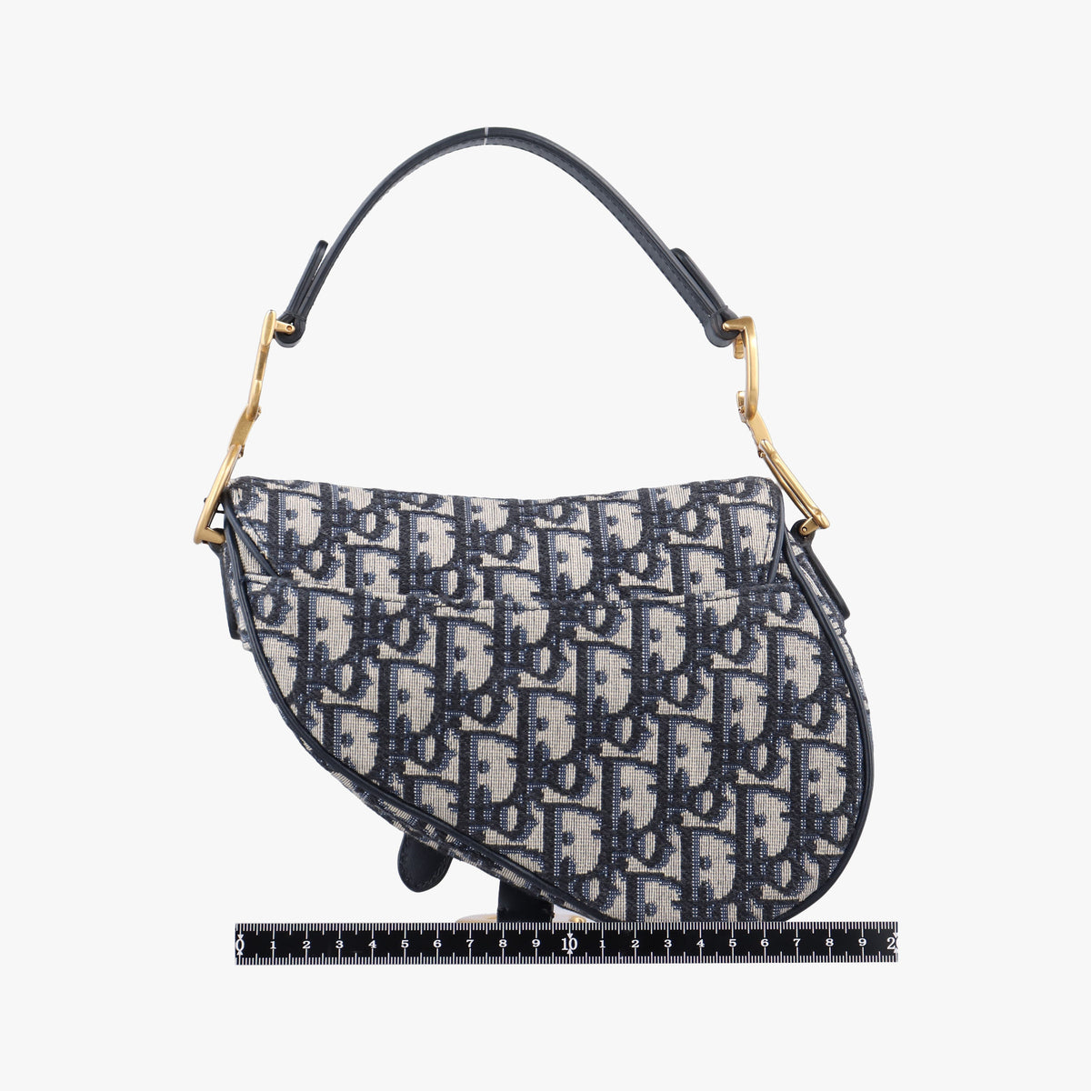 Secondhand Christian Dior Saddle Navy Jacquard×Leather  handbag | stylenewstar
