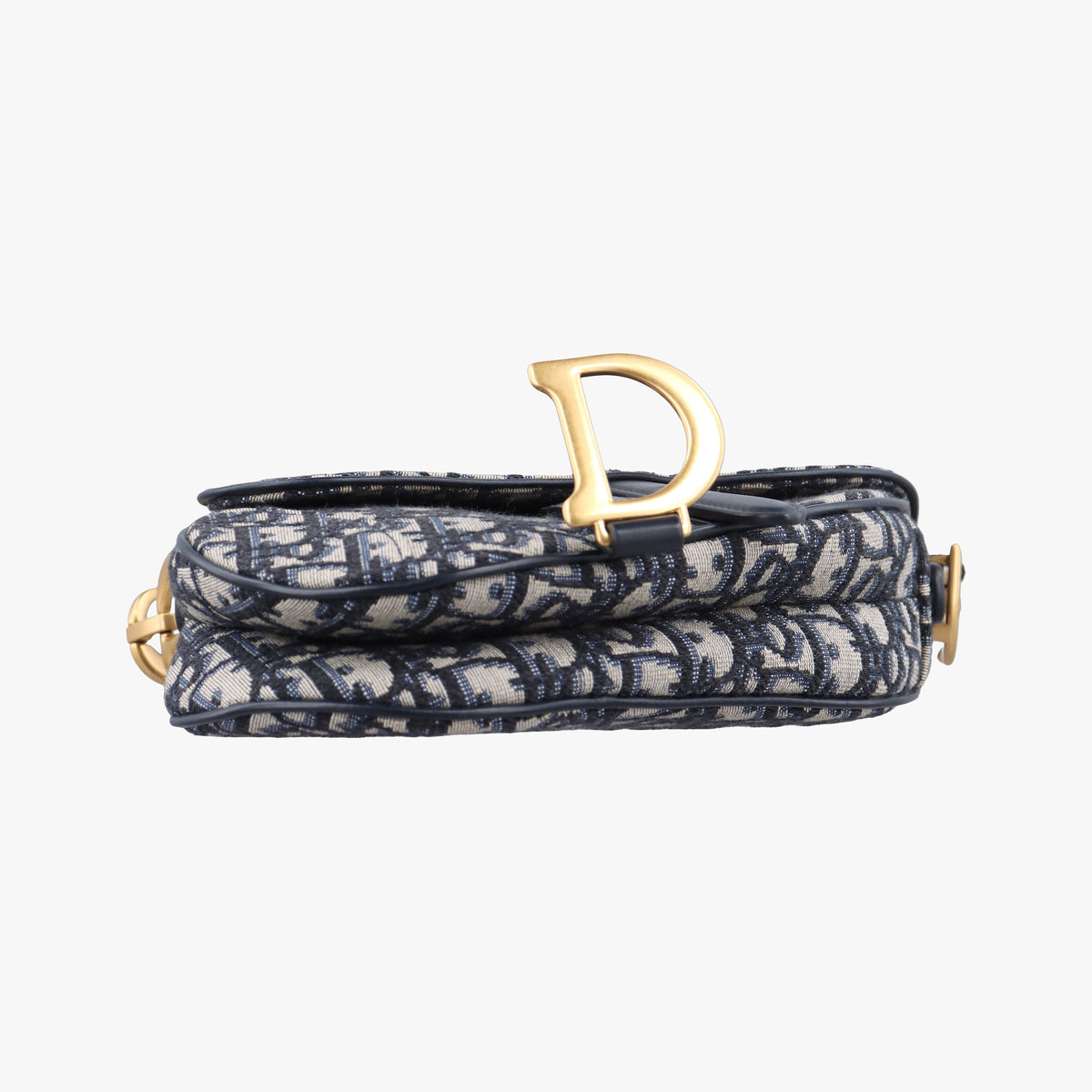 Secondhand Christian Dior Saddle Navy Jacquard×Leather  handbag | stylenewstar