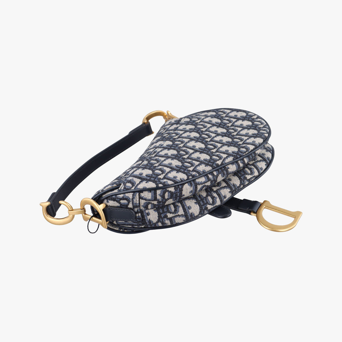 Secondhand Christian Dior Saddle Navy Jacquard×Leather  handbag | stylenewstar