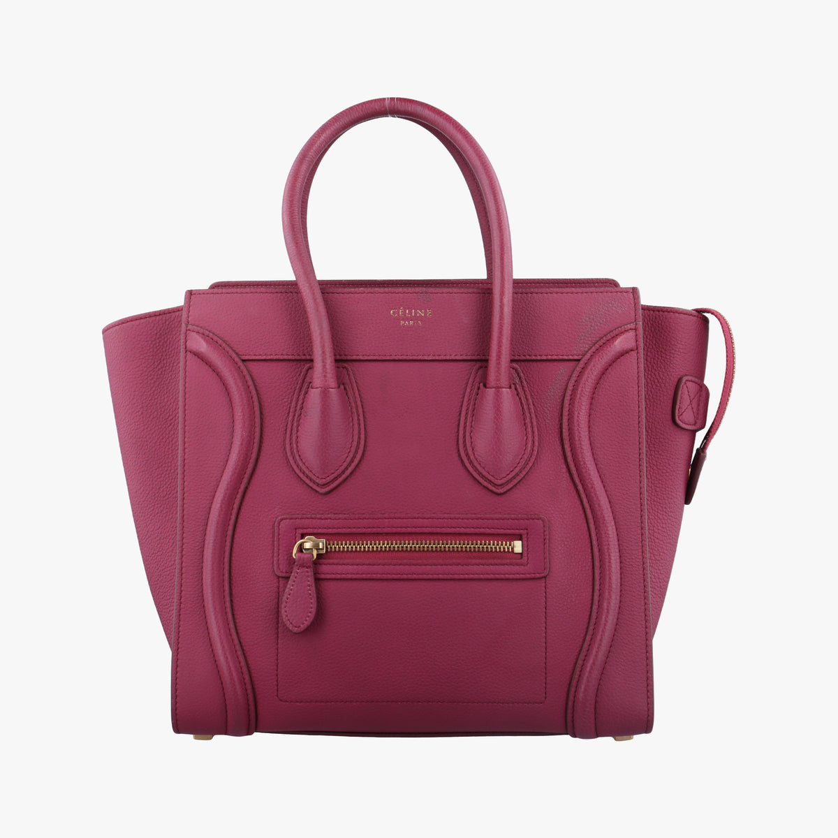 Pre-owned Celine Luggage Micro shopper Pink Leather  handbag | stylenewstar