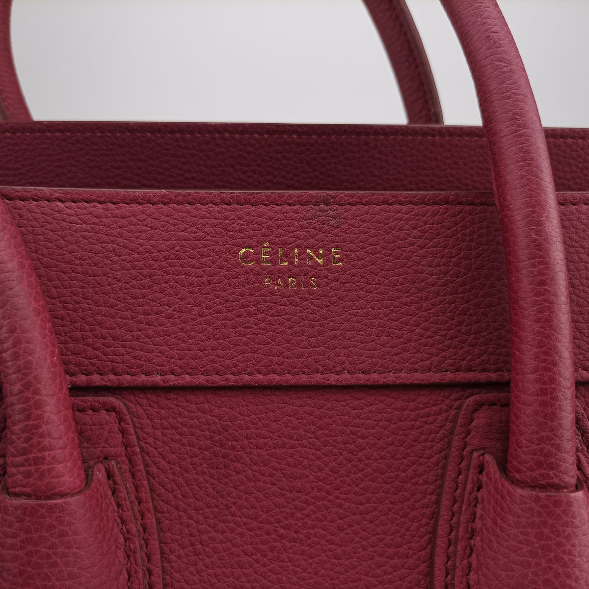 Pre-owned Celine Luggage Micro shopper Pink Leather  handbag | stylenewstar