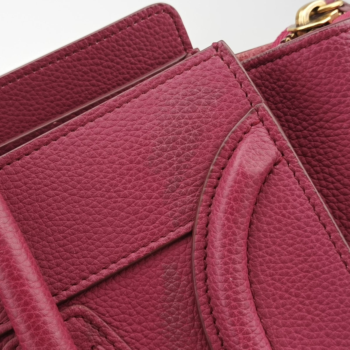 Pre-owned Celine Luggage Micro shopper Pink Leather  handbag | stylenewstar