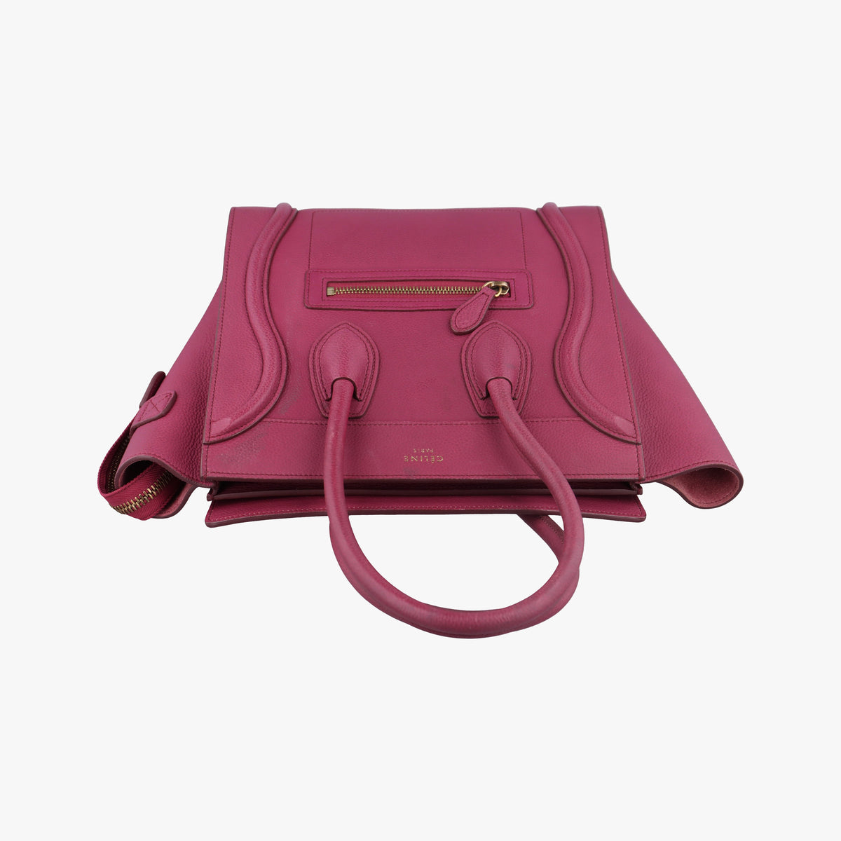 Pre-owned Celine Luggage Micro shopper Pink Leather  handbag | stylenewstar